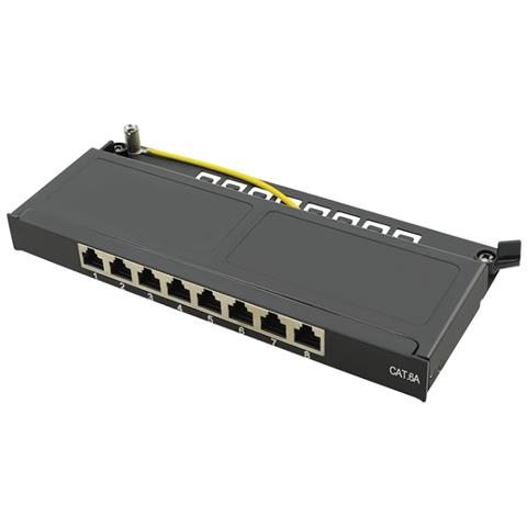 ver Mini Panello Patch Cat. 6a, Schermato, 0,5u, 8 Porte, Nero Nero - Foto 1
