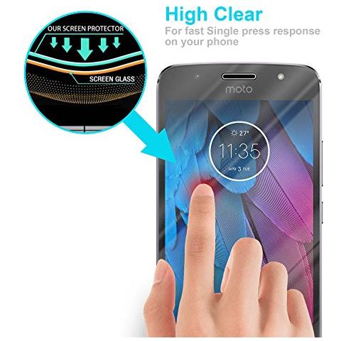 Pellicola Di Armatura Compatibile Con Motorola Moto G5s Plus In Elevata Trasparenza - Vetro Temperato (tempered) Di Protezione Del Display In Durezza 9h Con 3d Touch - Foto 2