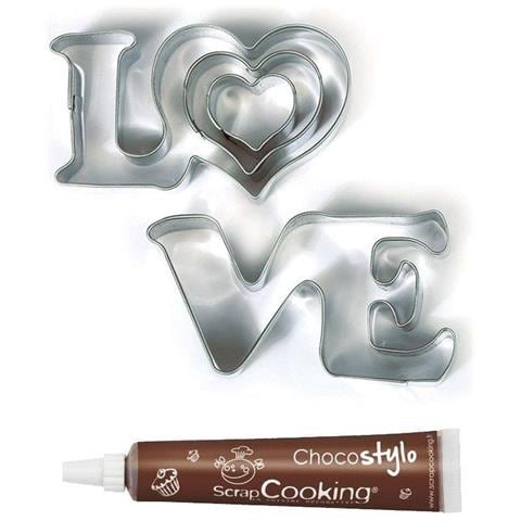 Tagliabiscotti In Acciaio Inox Love + Penna Alimentare Al Cioccolato - Foto 2