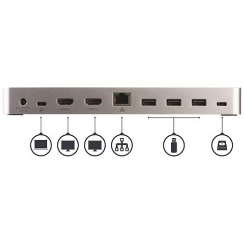 Docking Station USB-C per doppio Monitor Windows - MST - Power Delivery 60W - 4K - Adattatore HDMI a DVI - Foto 7