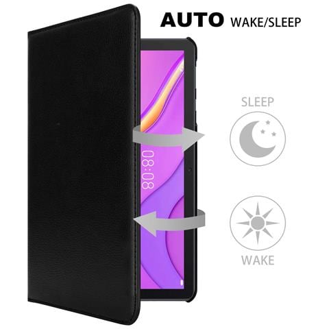 Custodia Per Tablet Compatibile Con Huawei Matepad T 10 (9.7 Zoll) / T 10s (10.1 Zoll) In Nero Sambuco - Coperchio Protettivo Senza Auto Wake Up, Con Funzione Stand E Chiusura A Fascia Elastica - Foto 2
