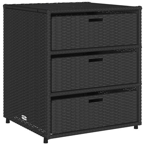Armadietto Portaoggetti Da Giardino Nero 55x59x69cm Polyrattan - Foto 2