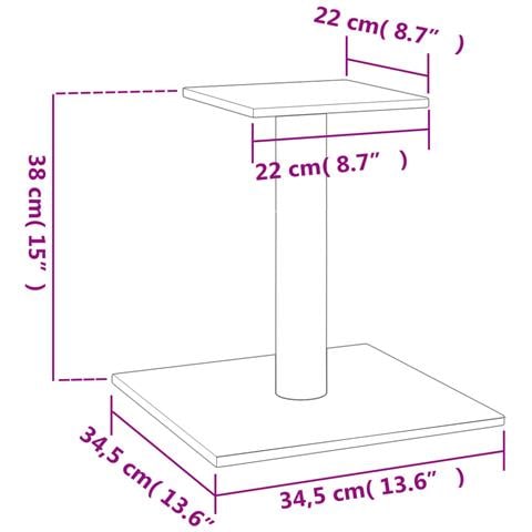 Palo Tiragraffi Per Gatti Con Piattaforma Grigio Scuro 38 Cm - Foto 2