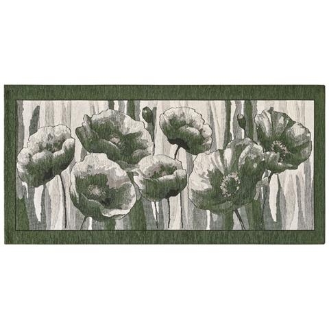 Tappeto Passatoia Cucina Corsia Retro Antiscivolo Disegno Amsterdam By Suardi 55x280 Verde - Foto 1