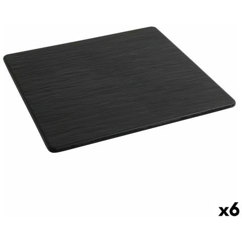 Piatto Da Pranzo Inde Africa Nero Melammina Quadrato 35 X 35 X 0,7 Cm (6 Unità) - Foto 1