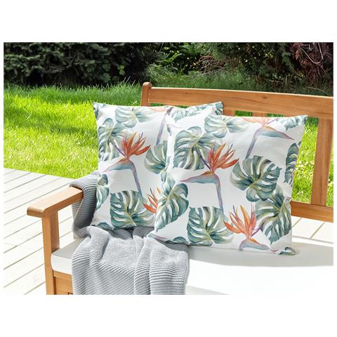 Set Di 2 Cuscini Da Esterno Multicolore 45 X 45 Cm Torrazzo - Foto 1