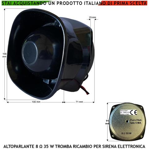 Tromba Esponenziale O Altoparlante Magnetodinamico 8 Ohm 40 W Tweeter Suoni Alta Frequenza Da 750 ± 5,1 Khz Ricambio S - Foto 1