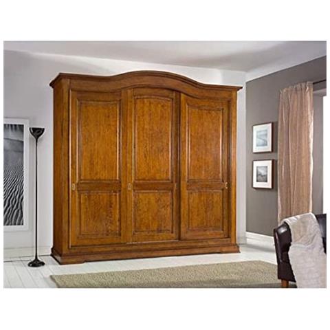 Armadio Classico In Legno 3 Porte Scorrevoli Tinta Noce L. 294 P. 68 H. 265 - Foto 1
