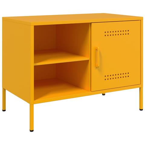 Mobile Tv Giallo Senape 68x39x50,5 Cm In Acciaio - Foto 1