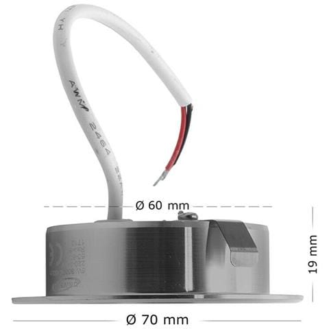 Faretto Led 3 W Luce Naturale A Incasso Rotondo Opaco Bordo Argento P60-n - Foto 2