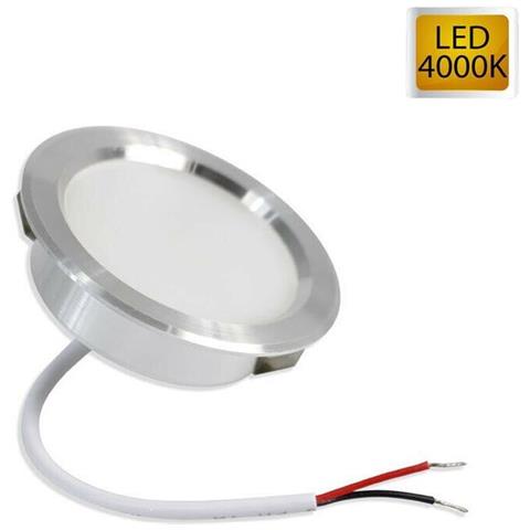 Faretto Led 3 W Luce Naturale A Incasso Rotondo Opaco Bordo Argento P60-n - Foto 3