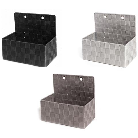 Contenitore Rattan Decorativo Cestino Con Maniglie Porta Oggetti Riviste 25x15x22cm 25x15x22 Grigio - Foto 3