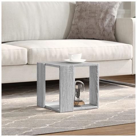 Tavolino Da Salotto Grigio Sonoma 32x32x30cm Legno Multistrato - Foto 3