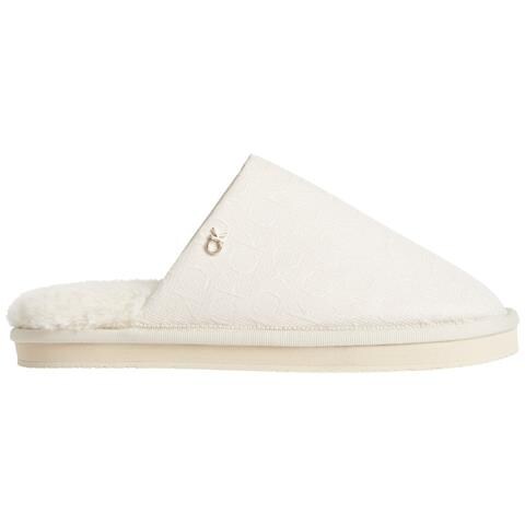 Slipper Flatform Mule W /hdw-jq Ciabatte Sintetico Scarpe Donna Beige Eu 36, Hw0hw01281 0lb - Foto 2