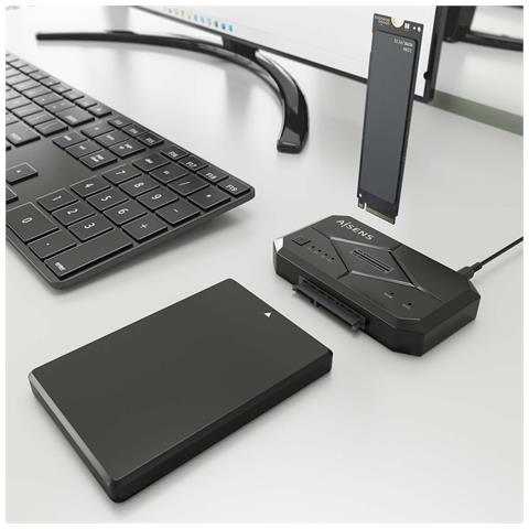 ASDS-M2SATA04B docking station per unità di archiviazione USB 3.2 Gen 1 (3.1 Gen 1) Type-C Nero - Foto 2