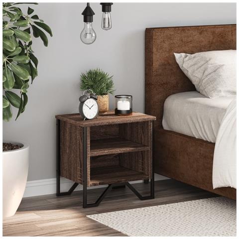 Comodino Rovere Marrone 40x30x40 Cm In Truciolato - Foto 3