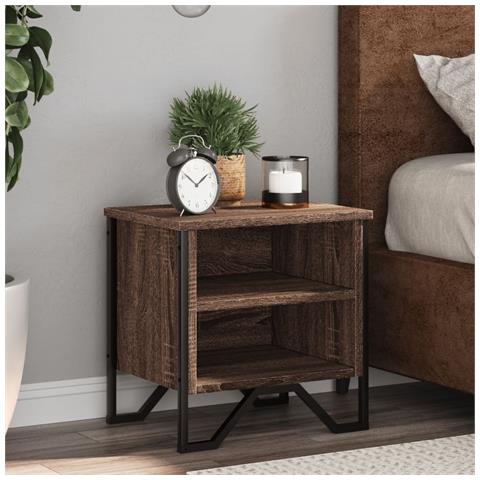 Comodino Rovere Marrone 40x30x40 Cm In Truciolato - Foto 1