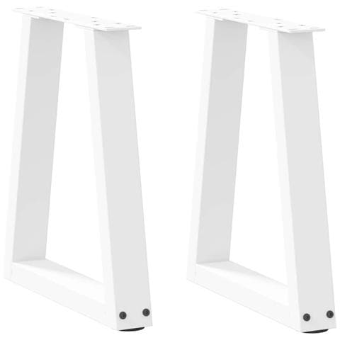 Gambe Per Tavolo Pranzo A V 2 Pz Bianco 28x(42-43,3)cm Acciaio - Foto 1