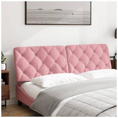 Cuscino Testiera Rosa 160 Cm In Velluto - Foto 3