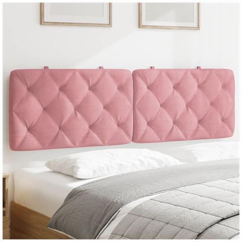 Cuscino Testiera Rosa 160 Cm In Velluto - Foto 1