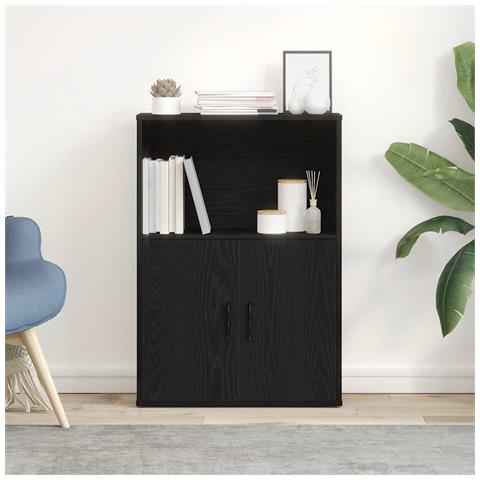 Libreria Rovere Nero 60x24x85 Cm In Legno Multistrato - Foto 3