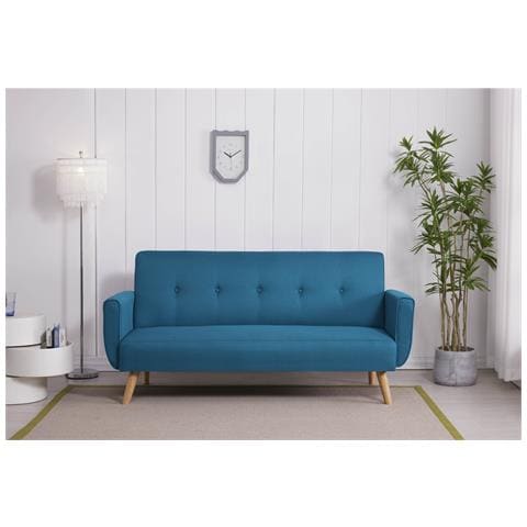 Malmo Divano Scandinavo Convertibile 3 Posti Tessuto Blu - Foto 2