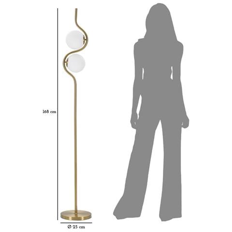 Lampada Da Terra Mf205 - Oro - Metallo - 25x25x168 Cm - Foto 6