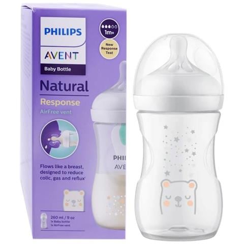 Avent Biberon Natural 3.0 Plast.Orsetto Airfree 260Ml 1M+ 3 - Foto 1