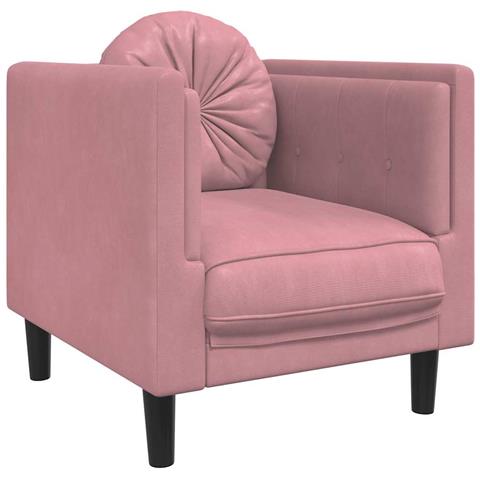 Poltrona Con Cuscino Rosa In Velluto - Foto 1
