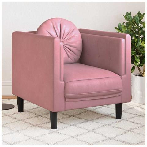 Poltrona Con Cuscino Rosa In Velluto - Foto 8