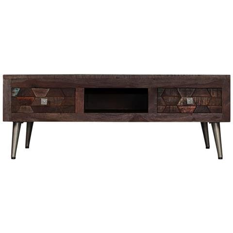 Tavolino Da Salotto In Legno Massello Di Recupero 100x60x35 Cm - Foto 1