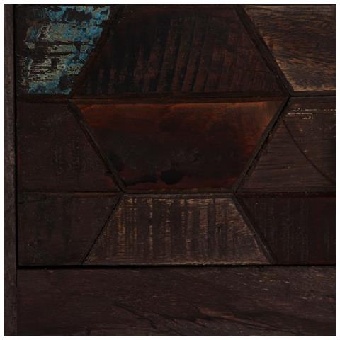 Tavolino Da Salotto In Legno Massello Di Recupero 100x60x35 Cm - Foto 8