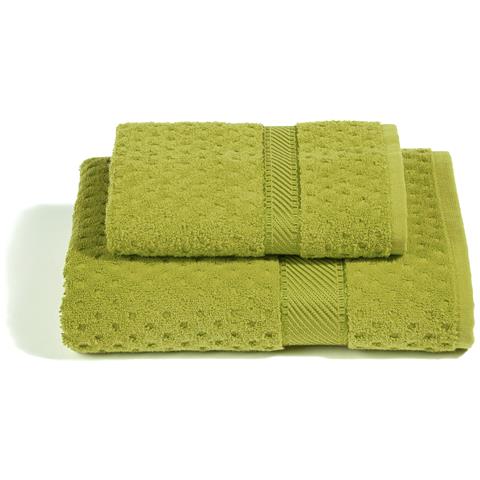 Asciugamano Con Ospite Sirena In Cotone - Tinta Unita, 450 Gr /mq Colore Verde Misura Standard - Foto 2