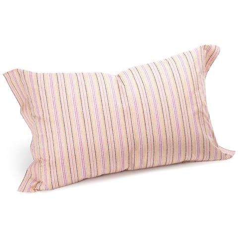 Coppia Federe Riga In Cotone Colore Rosa Misura Standard - Foto 1