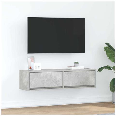 Mobile TV Grigio Cemento 100x31x25,5 cm Legno Ingegnerizzato - Foto 2