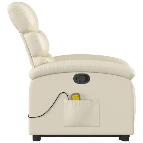 Poltrona Alzapersona Reclinabile Massaggio Crema Similpelle - Foto 9