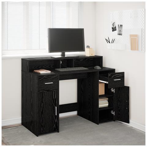 Scrivania Rovere Nero 120x55x91 cm Legno Ingegnerizzato - Foto 2
