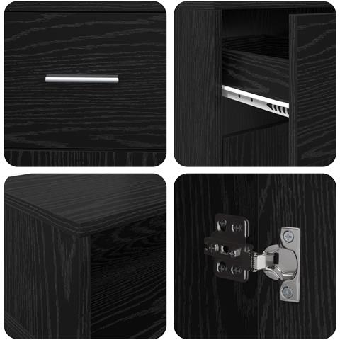 Scrivania Rovere Nero 120x55x91 cm Legno Ingegnerizzato - Foto 9