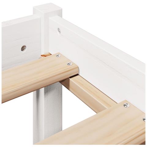 Letto senza Materasso Bianco 120x190 cm Legno Massello di Pino - Foto 9