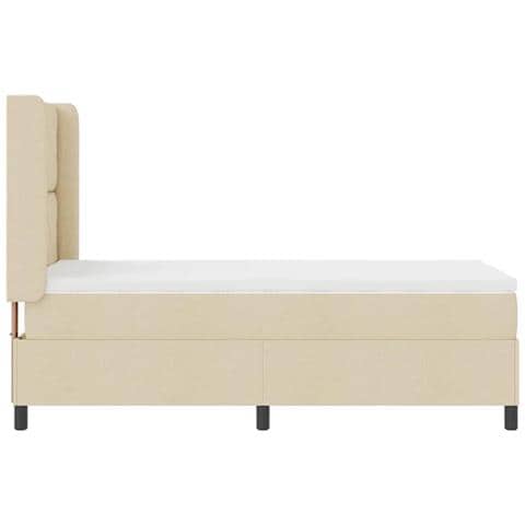 Letto a molle con materasso Crema 100 x 200 cm Tessuto - Foto 9