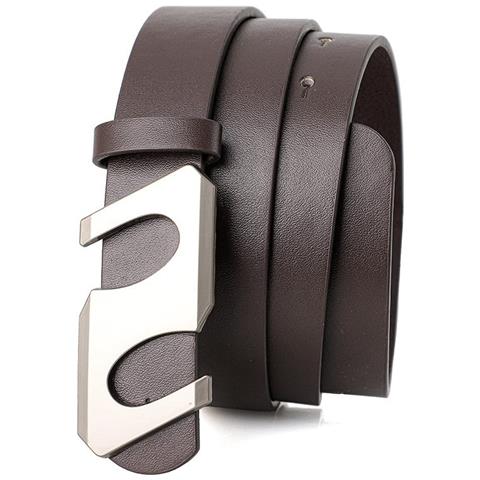 Elegante Cintura Con Fibbia A S - Cintura In Pelle Pu Con Fibbia A S In Lega Per Jeans E Abiti Coffee - Foto 1