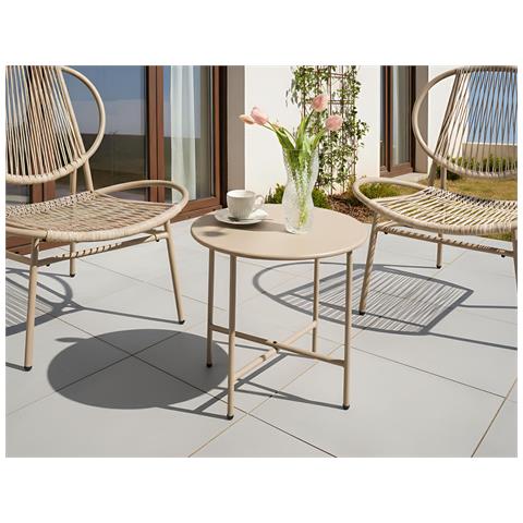 Tavolino Bistrot Ovaro 50 Cm 50 Cm Metallo Beige - Foto 1