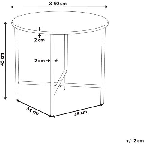 Tavolino Bistrot Ovaro 50 Cm 50 Cm Metallo Beige - Foto 6
