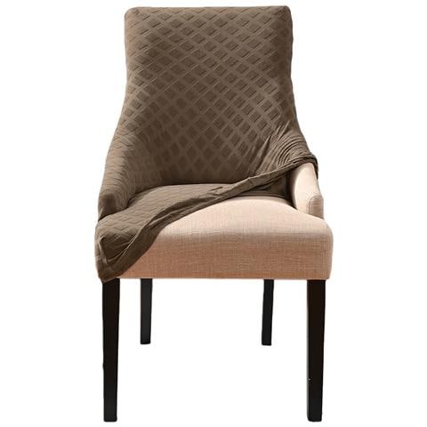 Coprisedia Elasticizzato Jacquard A Diamanti Stile Europeo Imbottito E Morbido Camel - Foto 1