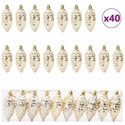 Palla di pino di Natale 40 pcs Oro Plastica - Foto 1