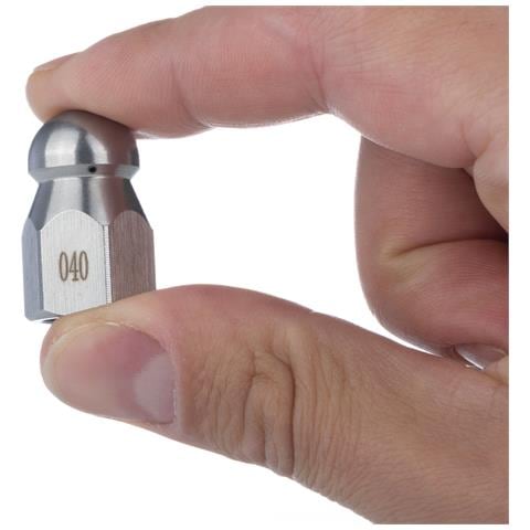 Ugello Di Pulizia 040 1+3 - Compatibile Con Idropulitrici G1/4f | Acciaio Inox, 4 Fori, 350 Bar | Per Sbloccare Tubi E Rimuovere Ghiaccio - Foto 6
