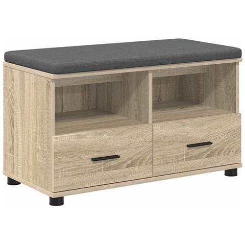 Panca per ingresso con cuscino Rovere Sonoma 80 x 38 x 46 cm - Foto 1
