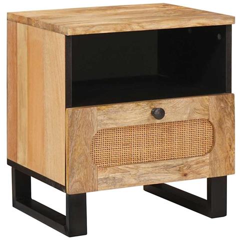 Armadio da Notte con cassetto 2 pcs Naturale 40 x 33 x 46 cm - Foto 2
