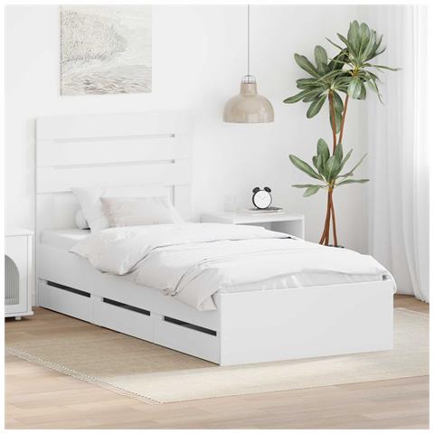 Struttura del letto Bianco 100 x 200 cm Legno Ingegnerizzato - Foto 2