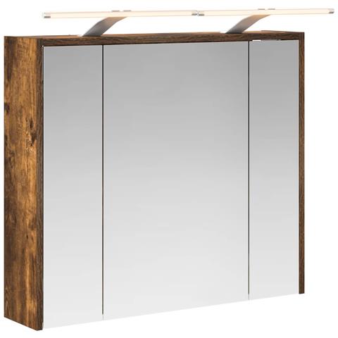 Mobiletto per specchio da bagno Rovere fumé 73,5 x 16 x 62,5 cm - Foto 1